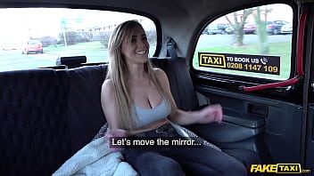 Her Massive Natural Tits Jiggle Wildly As She Rides Him In The Back Of The Fake Taxi.