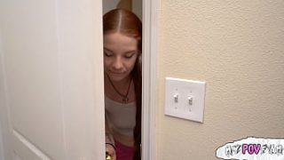 Naughty Ginger Teen Gets Caught Teasing Her Step-dad With A Risky Prank