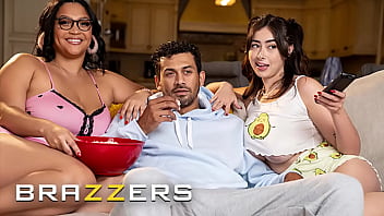 Ashlyn Peaks And Chloe Surreal Seduce Their Crush Into A Sizzling Movie Night Threesome