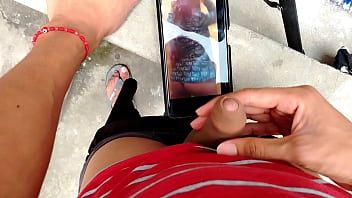 Watching My Buddy Strip Gets My Huge Dick Throbbing And Ready To Blow In The Backyard