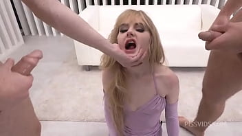 Triple-stuffed Gangbang Whore Gushes Rivers Of Cum As Massive Dicks Flood Her Holes, Drenching The Cheering Crowd With Her Explosive Climax.