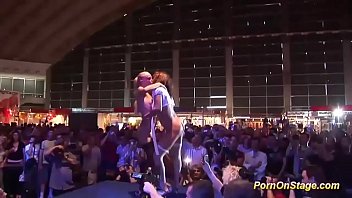 Naked Sapphic Spectacle On A Crowded Stage