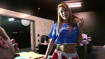 Desperate Cheerleader Marina Angel Begs To Be Filled By Her Stepdaddy’s Thick Cock