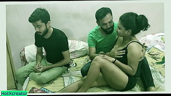 Indian Stud Shares His Fiery Girlfriend With A Virgin Boy For A Wild Threesome, Captured In Clear Hindi Audio