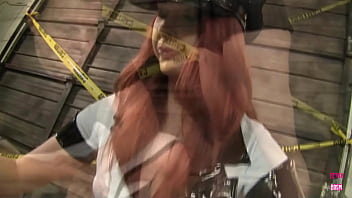 Cum-drenched Redhead Cop Melody Jordan Gets A Sticky Facial After Deepthroating And Bouncing On A Thick Cock