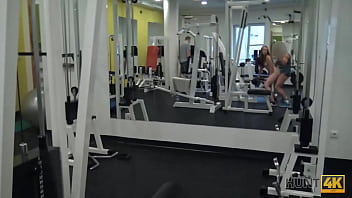 Cuckold For Cash Lets The Hunter Fuck His Girlfriend In The Empty Gym.