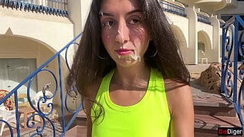 Sweaty Gym Slut Gets Pounded And Painted, Then Parades Her Load