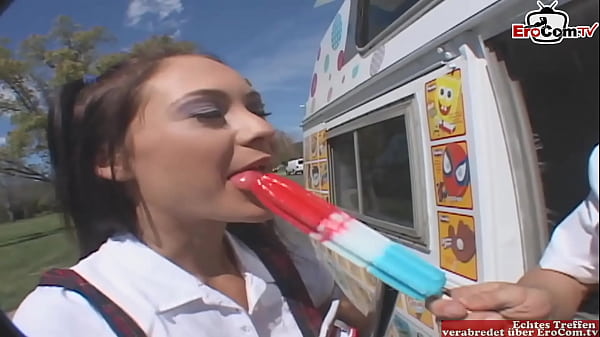 Petite Brunette Teen With Small Tits Gets Fucked In A Car