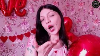 Blue-eyed Brunette Gets A Rough Valentine’s Day Pounding, Deep-throated And Bent Over For A Hard Doggy Style Fuck.