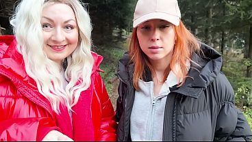 Step-mom And Step-daughter Get Filthy For Cash In Public