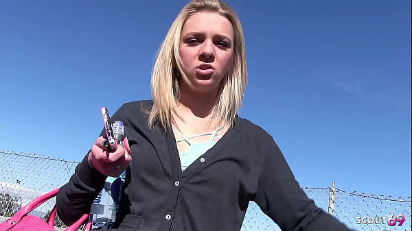 Naughty Blonde In Knee-highs Gets Picked Up, Fucked, And Facialed By An Older Man