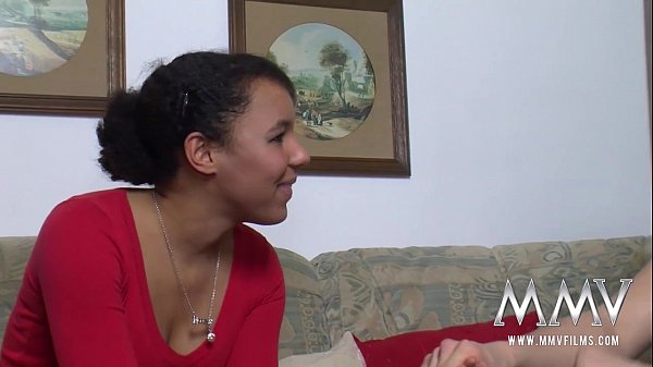 Shy Ebony Teen’s First Time On Camera