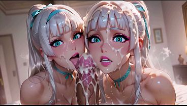 Rough Anal Threesome With Busty, Curvy Step Sisters – Ai Hentai Fuckfest