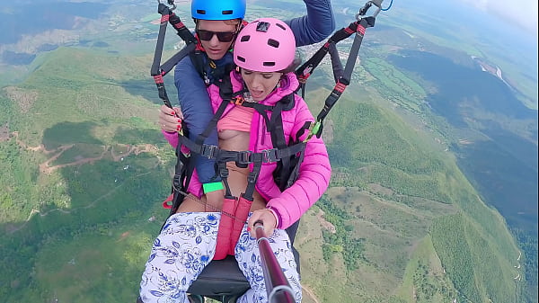 Soaring Ecstasy: A Drenched Pussy Explodes At 2200 Meters, Squirting Through The Clouds While Paragliding