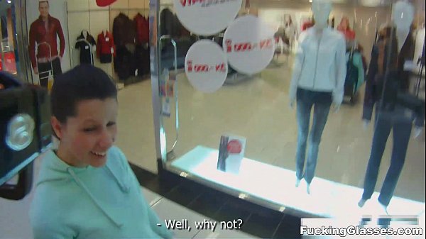 Glasses-wearing Slut Gets Face-fucked And Cums Hard In Public Toilet Stall