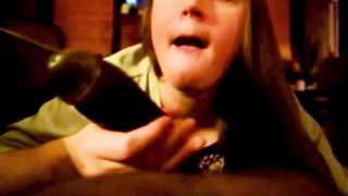 Chubby Slut Deepthroating Big Black Cock