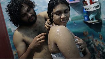 Indian Step-sis Gets Steamy In The Bath, Wet And Ready For More.