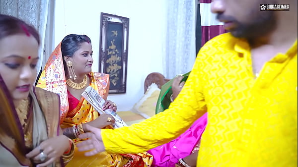 Desi Horny Indian Three Bhabhis Begging To Get Rammed By Their Dewar In A Nasty Groupsex Party With Hindi Audio