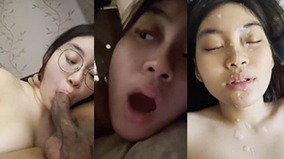 Bokep Indo Hot College Girl With Glasses Gets Cum On Her Face