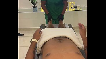 Real Amateur Uniform Roleplay – Sweaty Oiled Massage Getting Way Too Hands-on