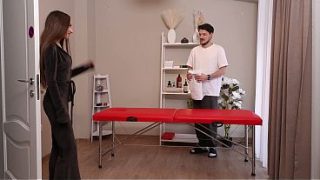 I Gave Her A Massage And Right After That I Pounded Her On The Red Table