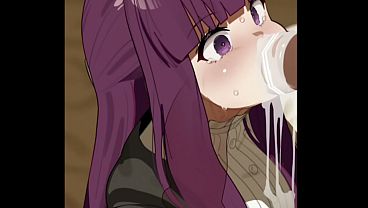 Watch Hentai Fern Gagging On A Deep Throat Cock