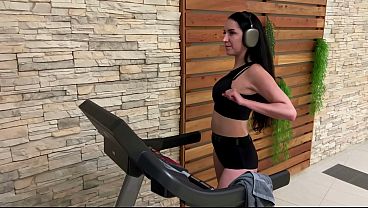 Brunette Gets Caught Sneaking A Dick In The Locker Room, Takes A Hot Load Right Across Her Tits.