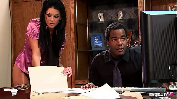 Skinny Secretary In Stockings Lures Her Big-dicked Black Boss Into Some Rough Interracial Anal Action.