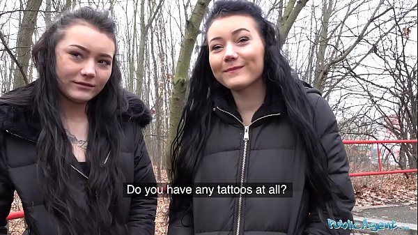 Public Agent Stops Real Twins On The Street With Filthy Offers
